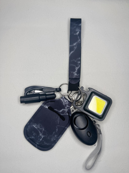 Black Marble Alert Keychain