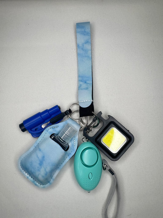 Light blue alert keychain